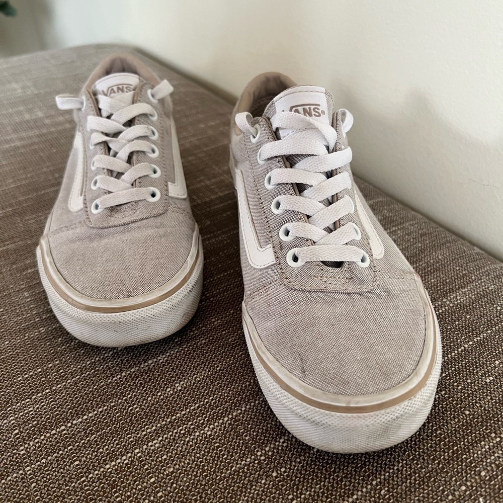 Vans Women’s Tan Old Skool Canvas Sneakers - Picture 3 of 9